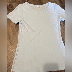 Old Navy Soft Blue Ribbed Short Sleeve women’s Tee shirt